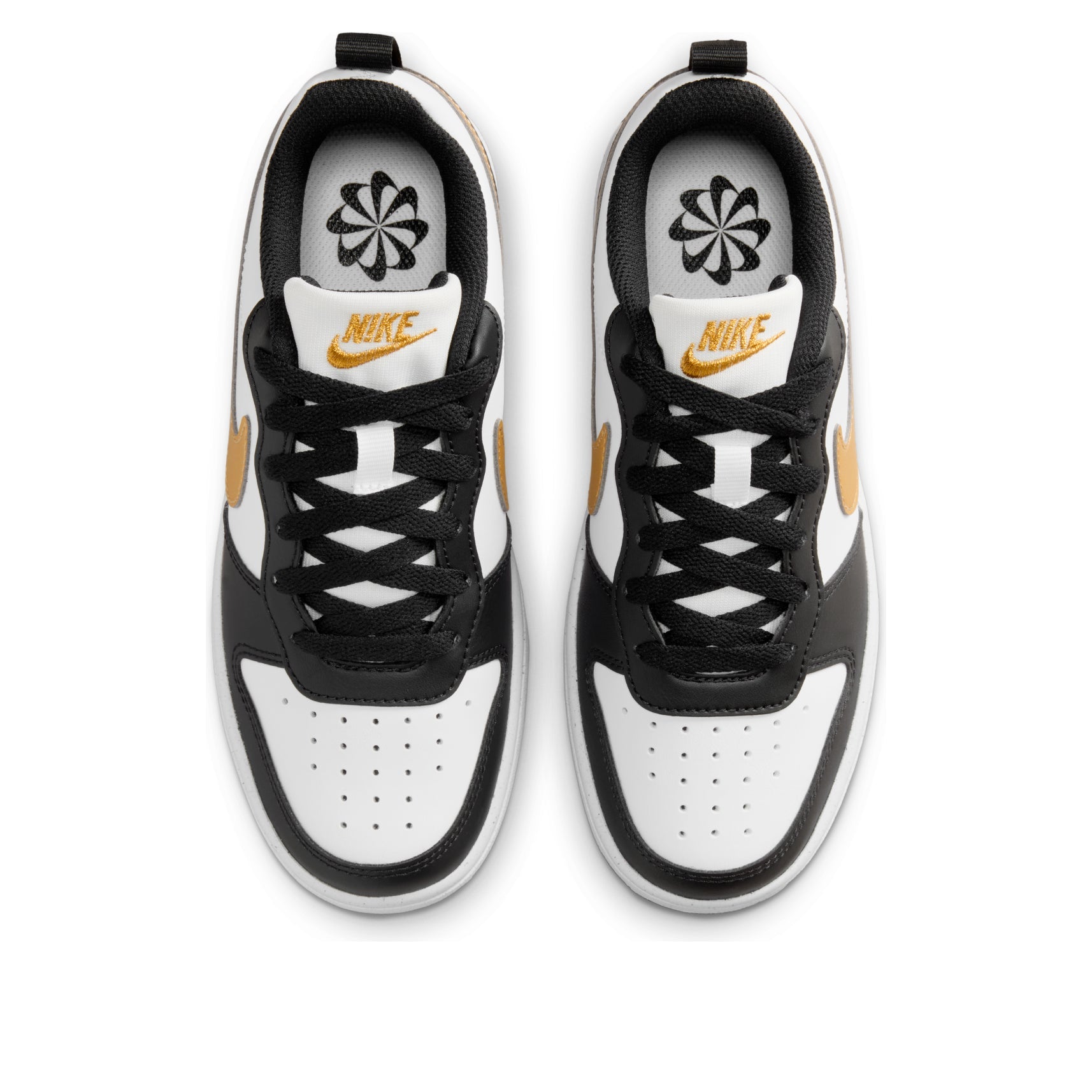 (GS) Nike Court Borough Low Recraft 'Black White Metallic Gold' DV5456-008