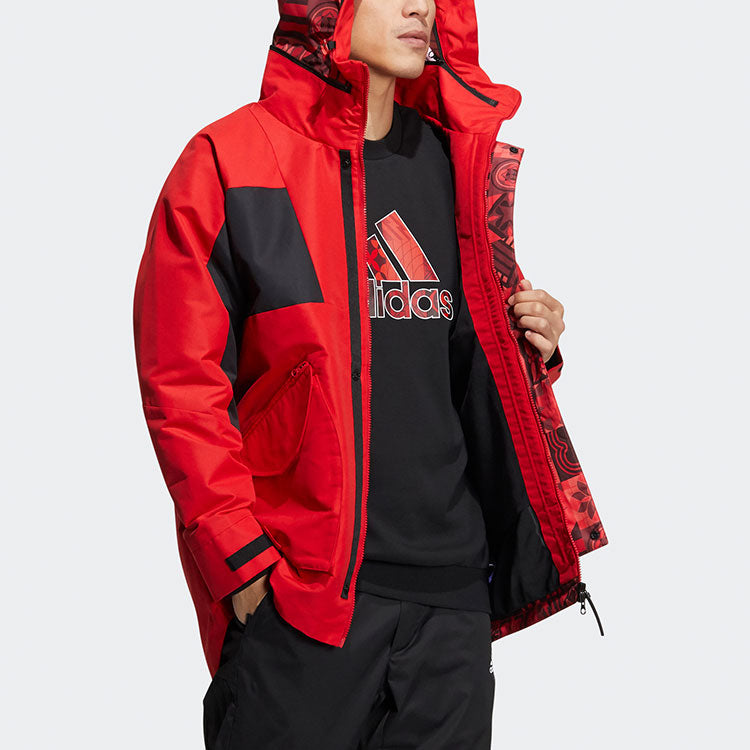 adidas Cny Top Wvjk limited Fleece Stay Warm Colorblock Hooded Jacket Red HC0276