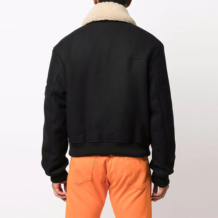 Off-White lapel aviator Jacket Version Black OMEA294F21FAB0011000