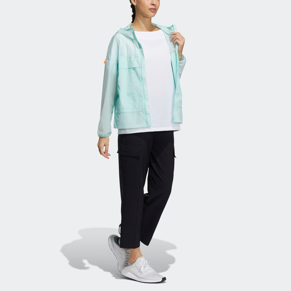 (WMNS) adidas Solid Color Sports Stylish Hooded Jacket Sky Blue GP0671