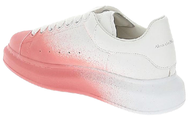 (WMNS) Alexander McQueen Oversized Sneaker 'White Pink Velvet Spray' 586388WHWM19307