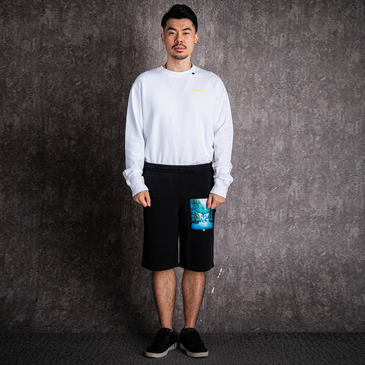 Off-White Painting Printing Casual Shorts Ordinary Version Black OMCI006E19E300151088