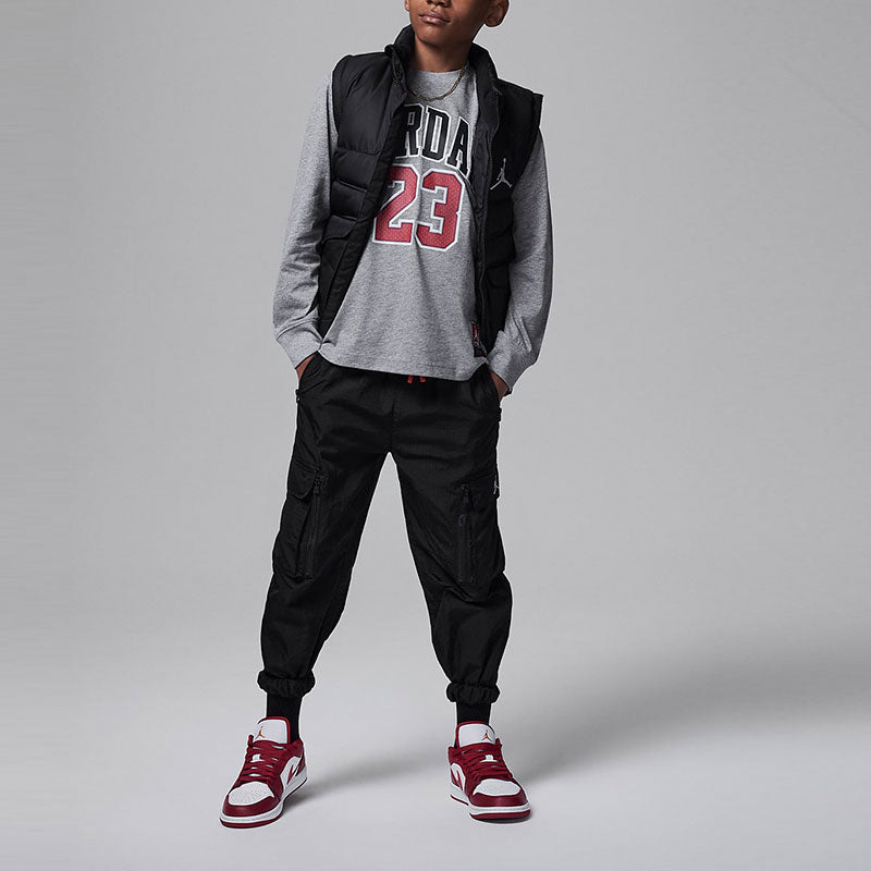 (PS) Air Jordan Junior Practice Flight Long Sleeve T-Shirt 'Grey' FV2490-091
