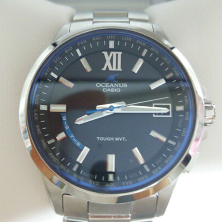 Casio Oceanus Analog Watch 'Steel Silver Black Blue' OCW-T150-1AJF
