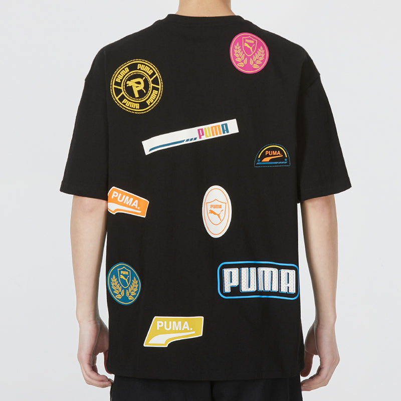 PUMA Mix Badge Logo Tee 'Black' 537795-01