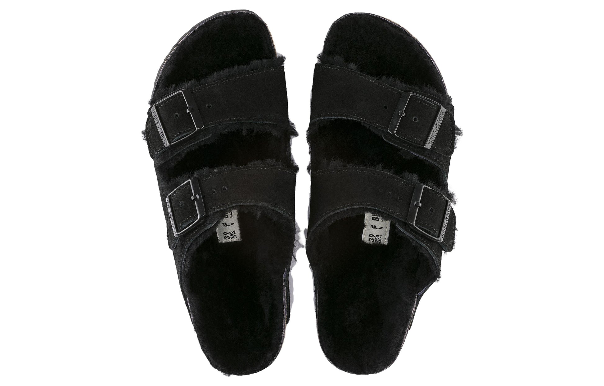 Birkenstock Arizona Shearling Suede Leather Narrow Fit 'Black' 0752663