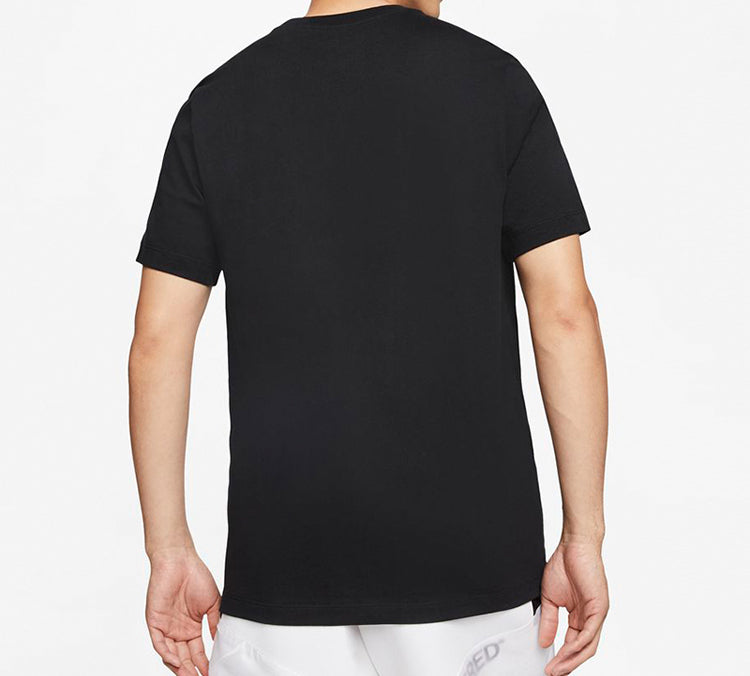 Air Jordan Poolside Chest Printing Short Sleeve Black CJ6245-010