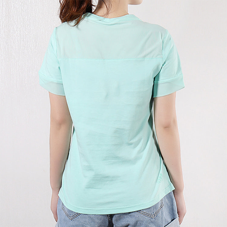 (WMNS) adidas Alphabet Logo Printing Sports Short Sleeve Mint Green DY8613