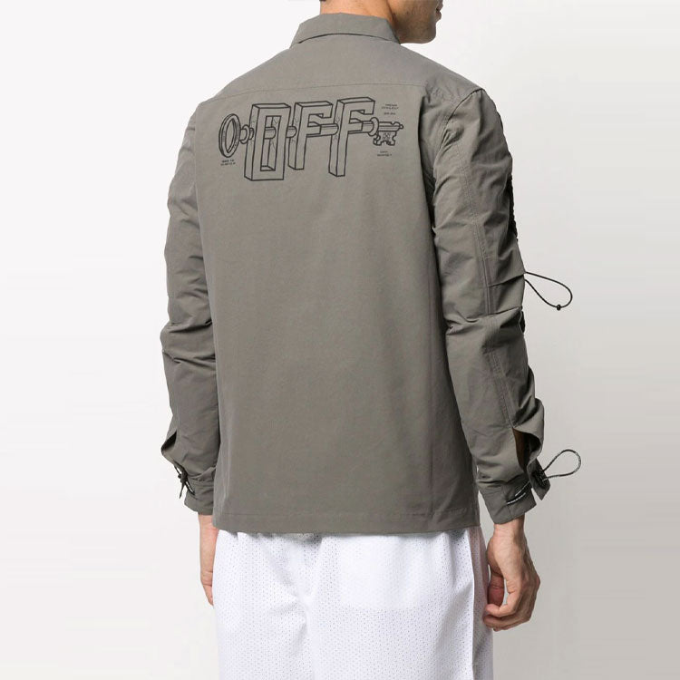 Off-White SS21 Cargo Pocket Long Sleeves Shirt Gray OMGA112S20H910130810