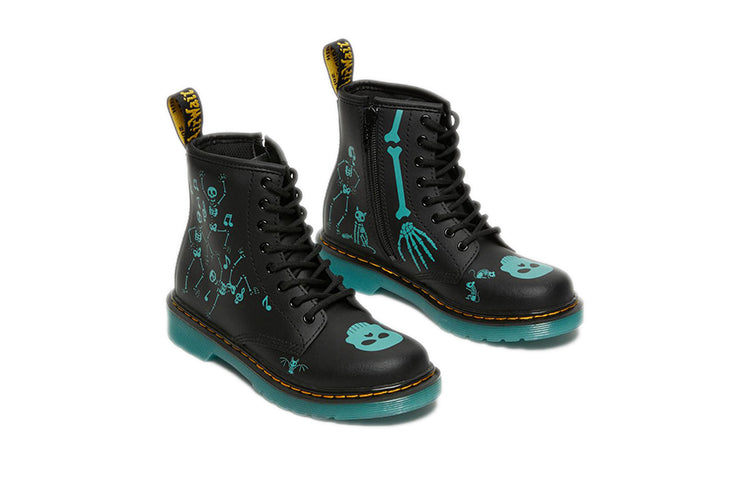 (PS) Dr.Martens 1460 PU Skelly Print Leather Lace Up Boots 'Black Aqua' 27077001