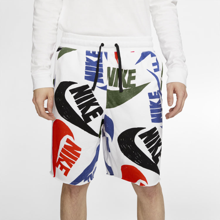 Nike Logo Sports Running Loose Shorts White CJ4407-891