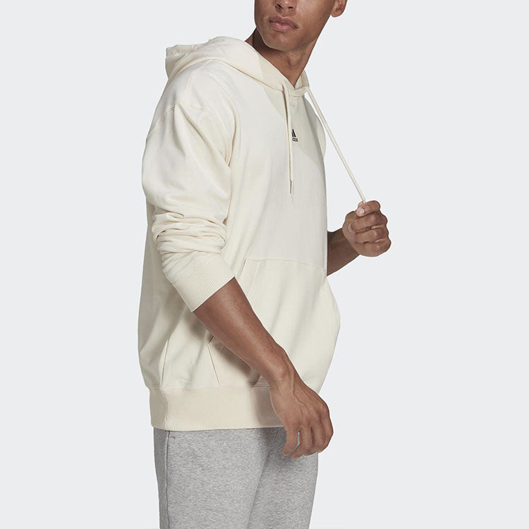 Men's adidas Thin And Light Breathable Hooded Pullover Long Sleeves Creamy White HE4353