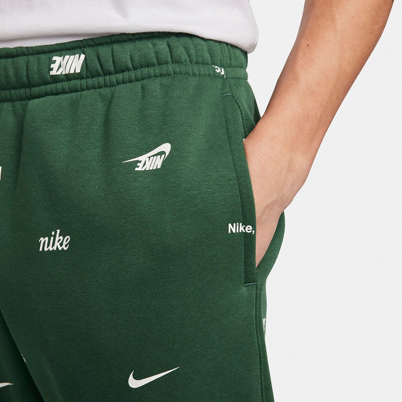 Nike Club Fleece Brushed-Back Allover Print Joggers 'Green' FB7438-324