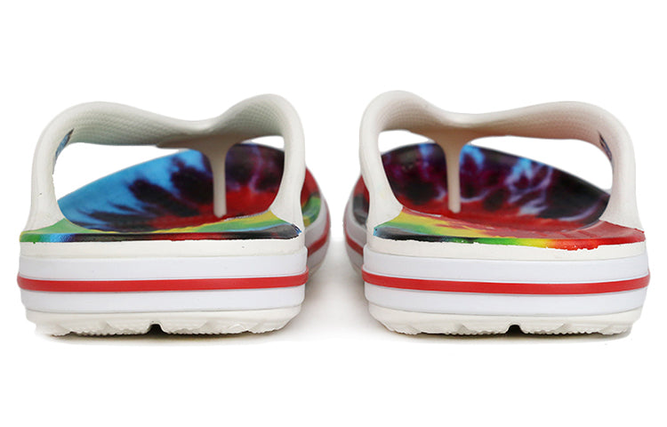 Crocs Tie Dye Pattern Flip-Flops Slippers White Unisex 'White' 206358-94S