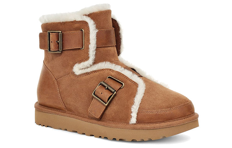 (WMNS) UGG Dune Mini Buckle Boot Fleece Lined Brown 1119431-CHE