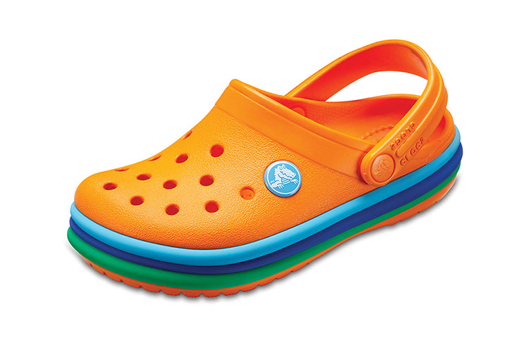 (GS) Crocs Crocband Rainbow Band Clogs 'Orange Blue' 205205-80O