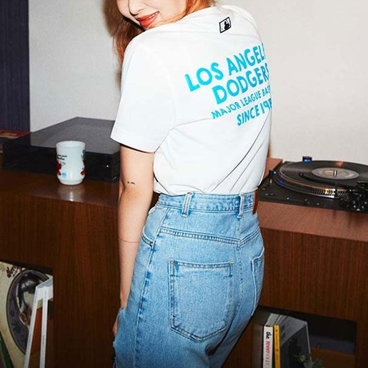MLB LA Dodgers Los Angeles Dodgers Basic Printing Short Sleeve Unisex White 31TS04031-07W