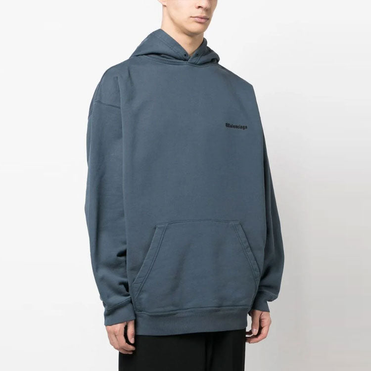 Balenciaga BB Medium Fit Hoodie 'Blue Black' 570811TNVG84183