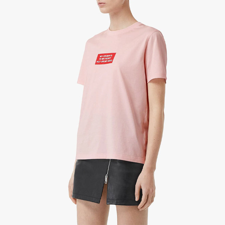 Burberry Printing Round Neck Short Sleeve Pink 80172861