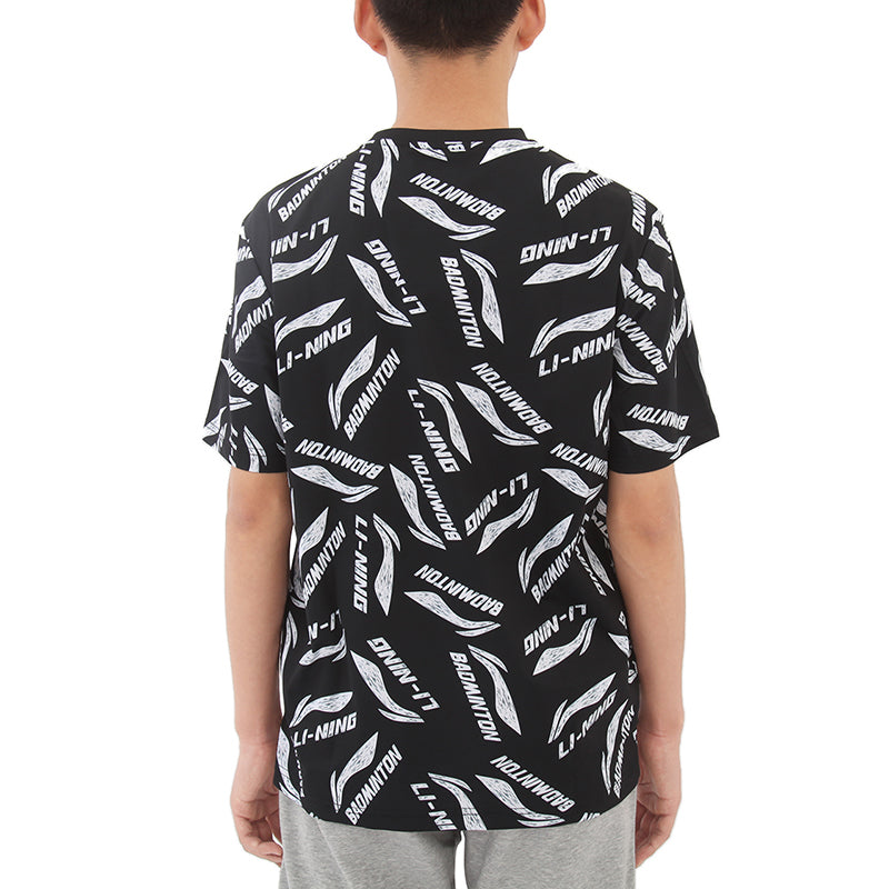 Li-Ning All-Over Print Quick-Drying T-shirt 'Black' AHSR867-5