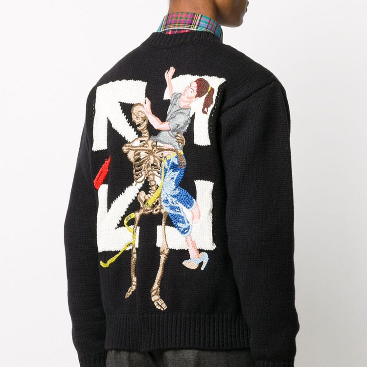 Off-White FW20 Sweater Men Black/Yellow OMHE054F20KNI0021018