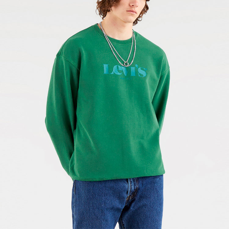 Men's Levis Logo Round Neck Pullover Green 38712-0014