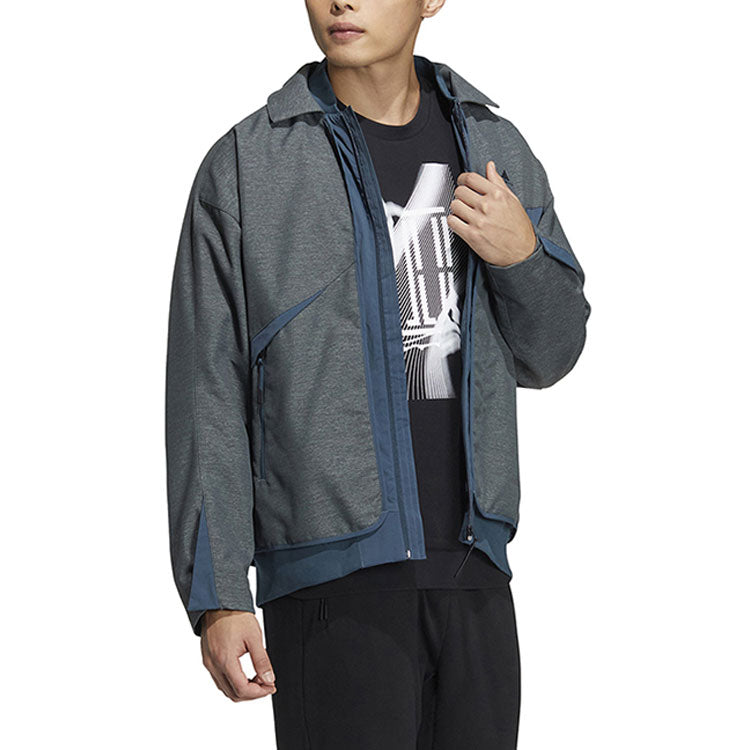 adidas WUJI Sports Casual Stitching Windproof Jackets 'Grey Teal' HY5846