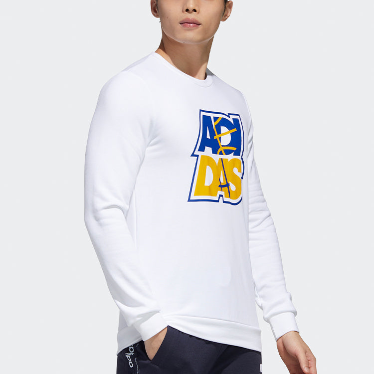 adidas neo M FAV SW Alphabet Printing Sports Pullover White GP5886