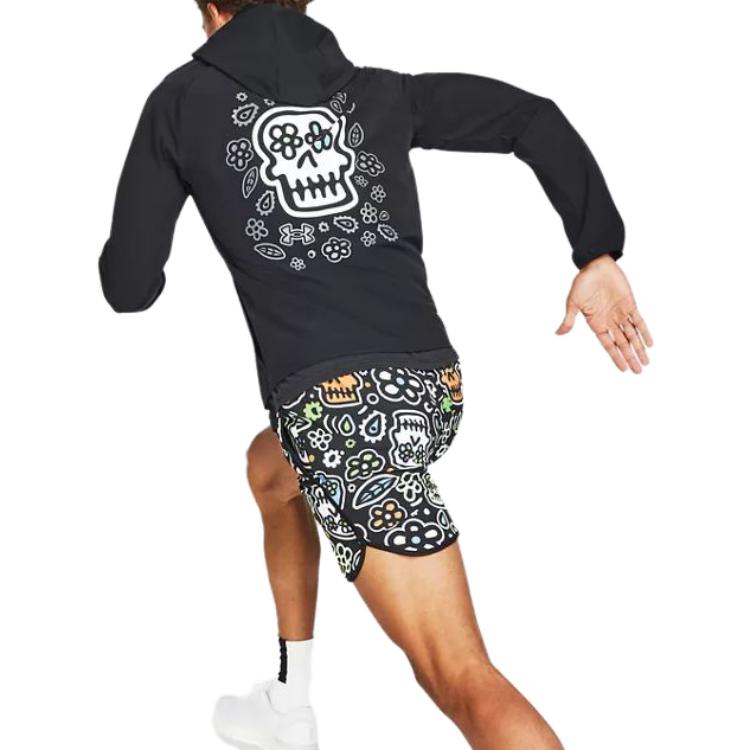 Under Armour Stretch Woven Day Of The Dead Windbreaker Jacket 'Black' 1382117-001