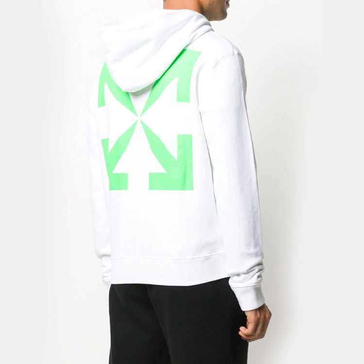 Off-White Arrows Printing Hooded Pullover Men White OMBB034F20FLE0110155
