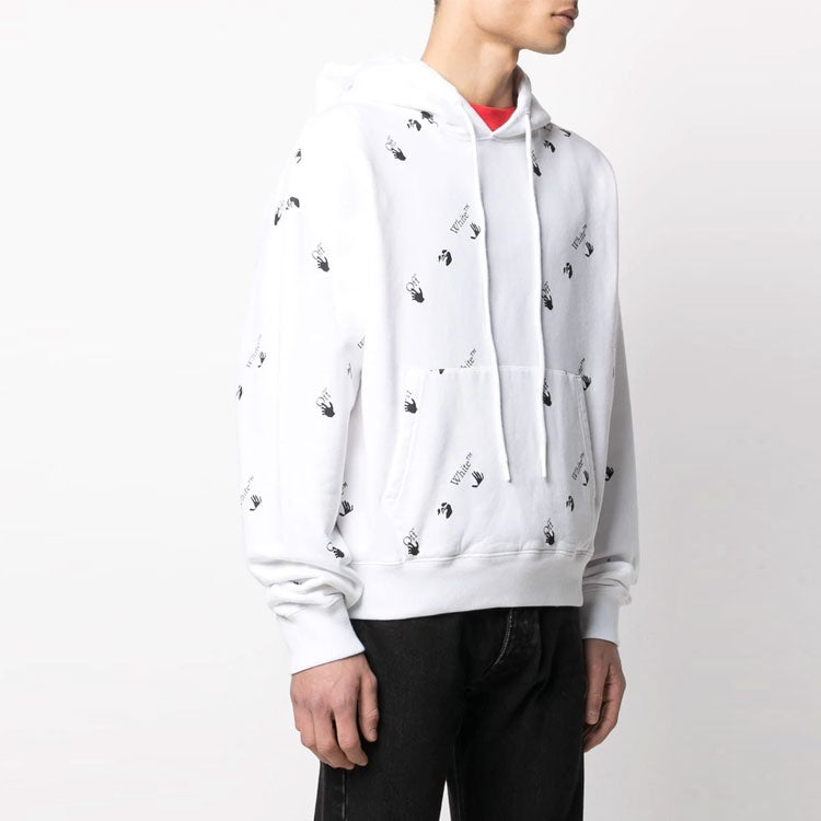 Off-White Men's SS21 Logo Sweatshirt White OMBB037R21FLE0080110