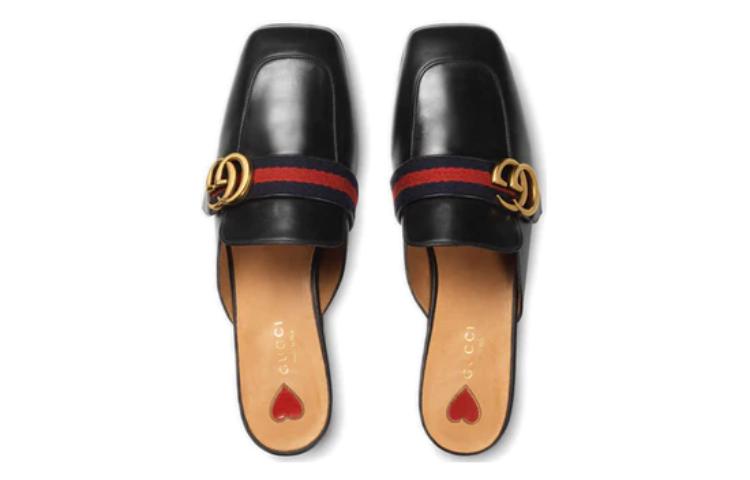 (WMNS) Gucci Princetown Leather Slippers 'Black' 423691-DKHC0-1061