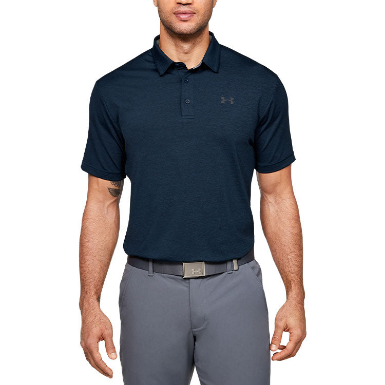 Men's Under Armour Playoff Golf Sports Thin and light Breathable Loose Short Sleeve Polo Shirt Navy Blue 1351131-408