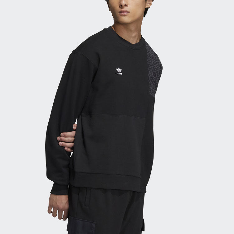adidas originals CNY Limited Pattern Printing Sports Round Neck Pullover Black HC0565