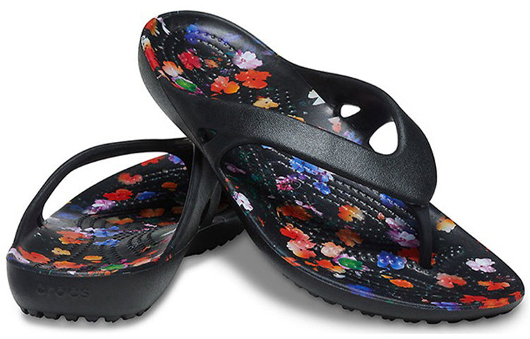 (WMNS) Crocs Kadee 2 Printed Flip Minimalistic Casual Flip-Flops Black 206866-001
