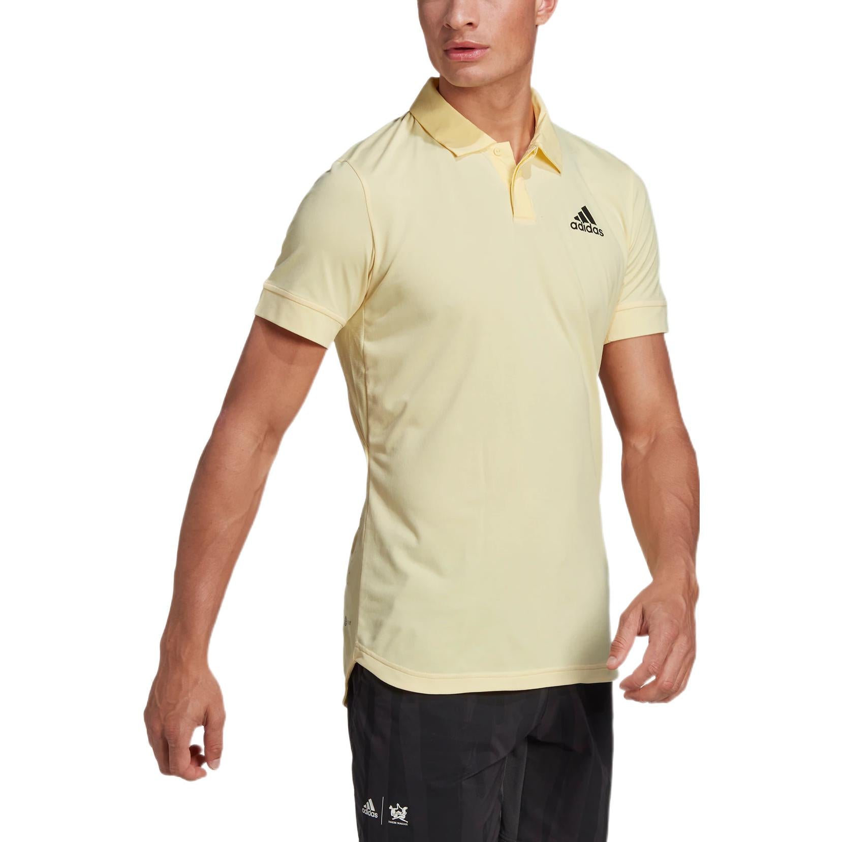 adidas Printing Brand Logo Short Sleeve Polo Shirt Yellow HG3129