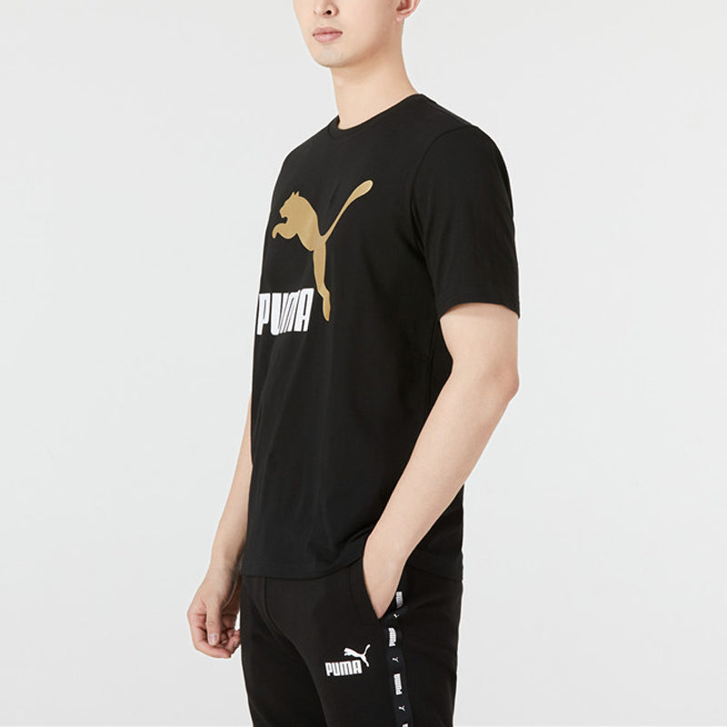 PUMA Classics Logo Metallic Tee 'Black' 536345-01