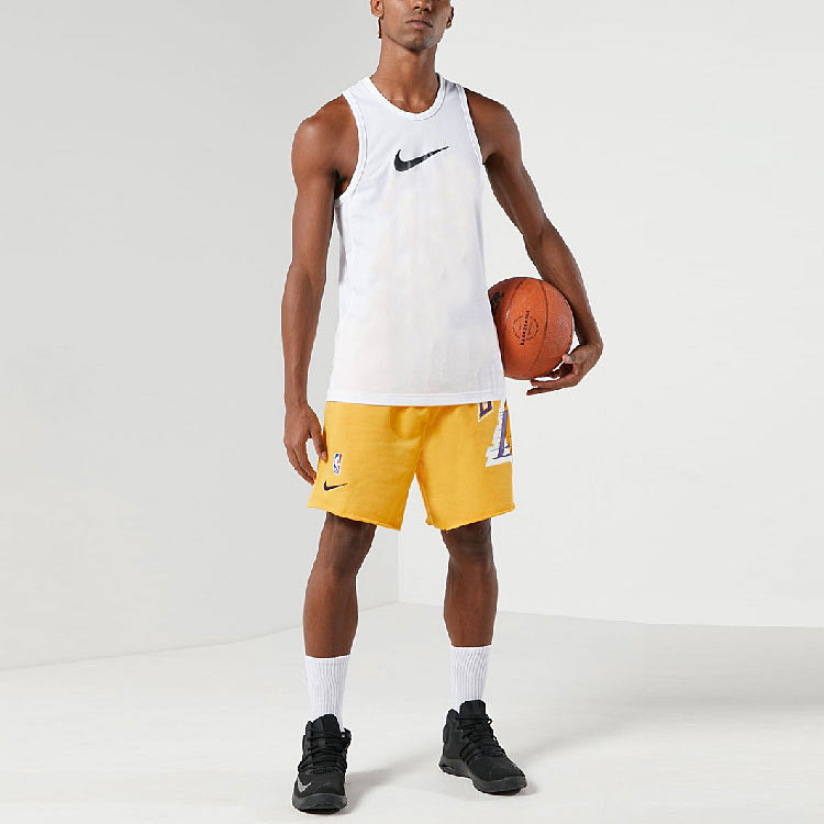 Nike Los Angeles Lakers Basketball Athleisure Casual Sports Breathable Shorts Yellow DB1956-728