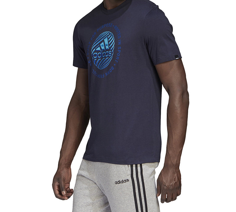 adidas M HYPRRL SLGN T Sports Training Short Sleeve Blue GD5885