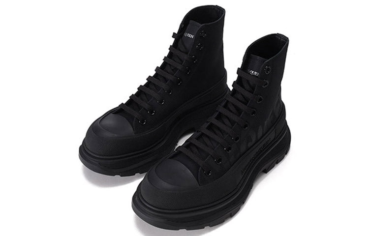 Alexander McQueen Tread Slick Logo Printed Sneakers 'Black' 682420W4RQ21070