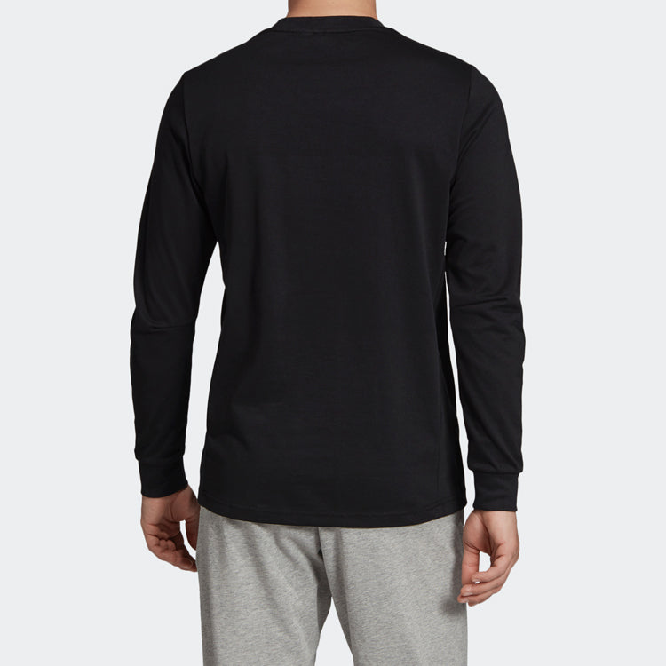 adidas Sports Breathable Round-neck Long-sleeve Tee Hooded Shirt Men Black EB5266