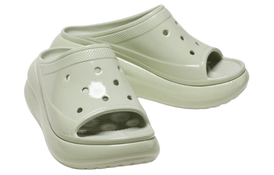 (WMNS) Crocs Crush High Shine Slides 'Light Green' 209648-3VS