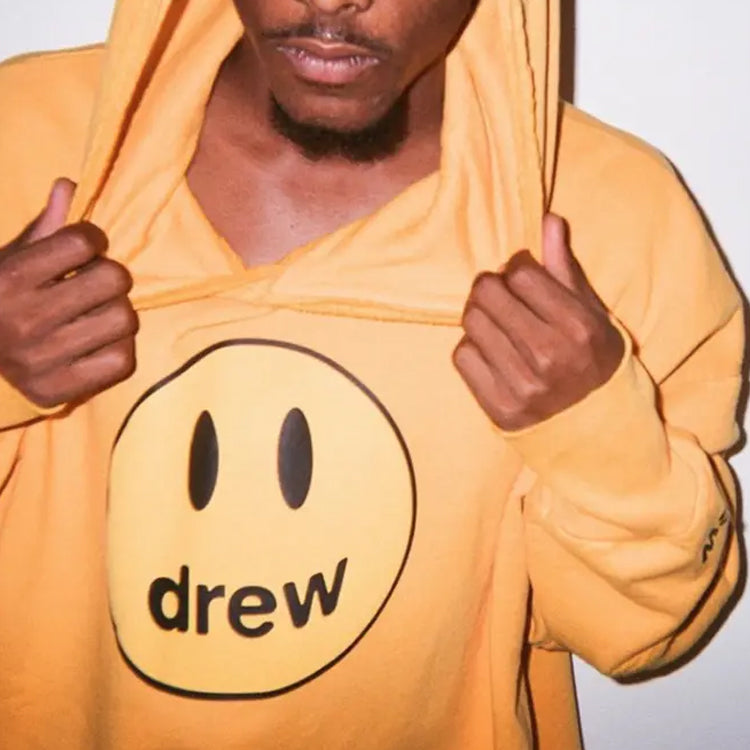 Drew House Smiling Face hooded Fleece Lined Unisex Yellow DR-SS20-018