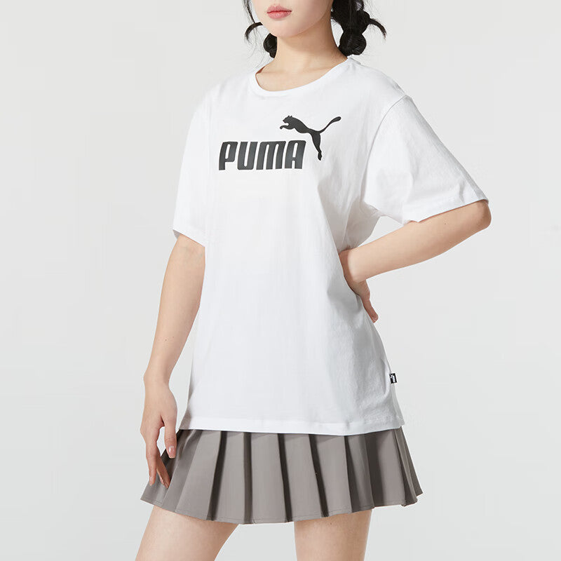 (WMNS) PUMA Logo Graphic T-Shirt 'White Black' 685646-02