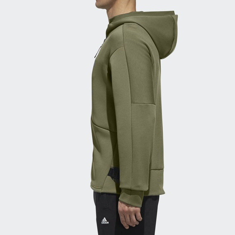 Men's adidas Martial Arts Series Knit Sports Hooded Jacket Military Green DM5237