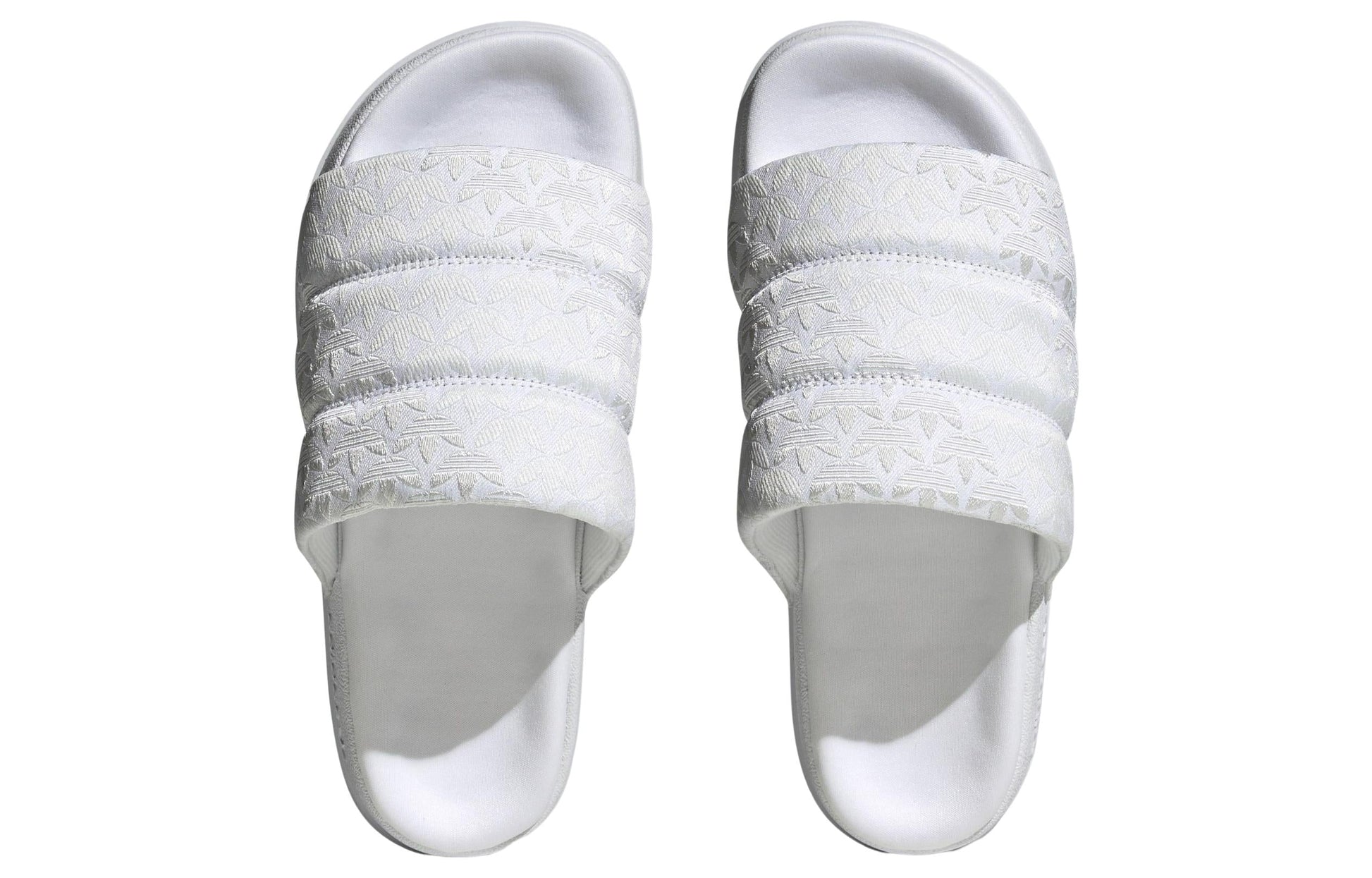 (WMNS) adidas Adilette Essential Slides 'Trefoil Monogram - White' HQ6070