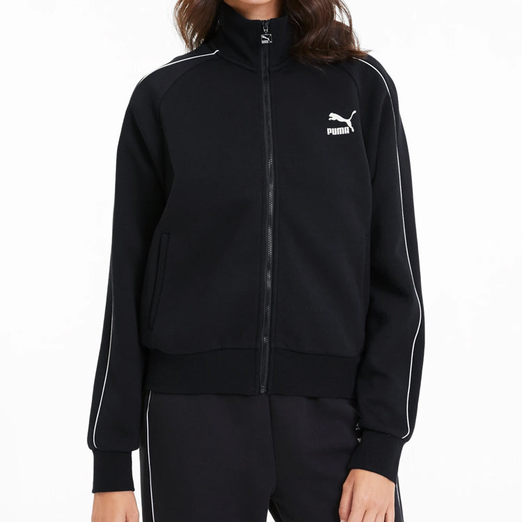 (WMNS) PUMA Stand Collar Casual Jacket Black 598130-01
