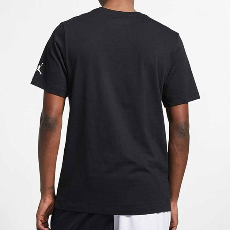 Air Jordan Basketball Sports Round Neck logo Short Sleeve Black CZ2349-010
