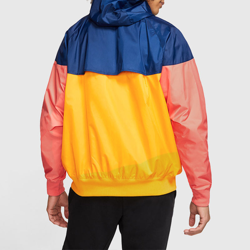 Nike Woven Hooded Jacket Yellow Blue Colorblock AR2192-739