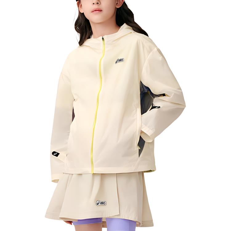 (GS) ASICS Logo Jacket 'Beige Black Yellow' 332241053056-8853